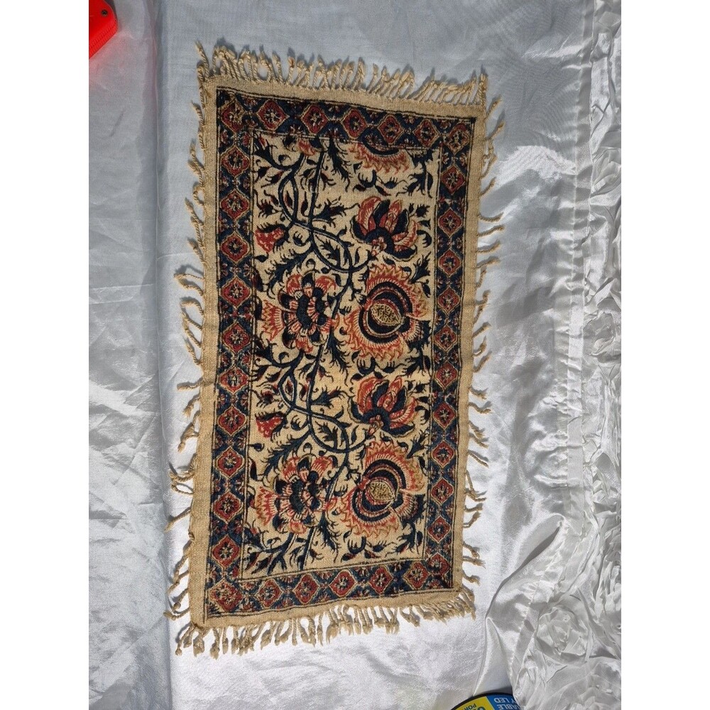 Vintage Arabic Hand Woven Table Decor 15" X 9" Shows Staining From AGE